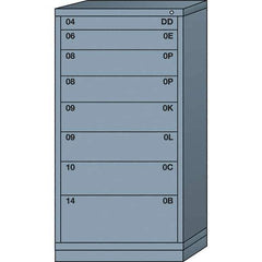 Lyon - 8 Drawer, Standard Eye-Level - Multiple Drawer Access Cabinet - Steel, 30" Wide x 28-1/4" Deep x 59-1/4" High, Dove Gray - Industrial Tool & Supply