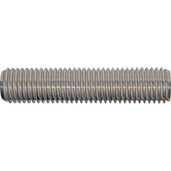 Value Collection - 1-8 5-1/4" OAL Fully Threaded Stud - Steel, Plain Finish, 5-1/4" Equal Thread Length, 5-1/4" Short Thread Length - Industrial Tool & Supply