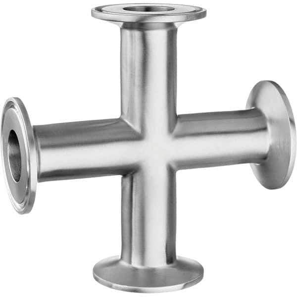 Value Collection - Sanitary Stainless Steel Pipe Fittings Type: Cross Style: Quick-Clamp - Industrial Tool & Supply