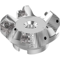 Seco - 63mm Cut Diam, 22mm Arbor Hole, 6mm Max Depth of Cut, 48° Indexable Chamfer & Angle Face Mill - 5 Inserts, SN.. Insert, Right Hand Cut, 5 Flutes, Through Coolant, Series R220.54 - Industrial Tool & Supply