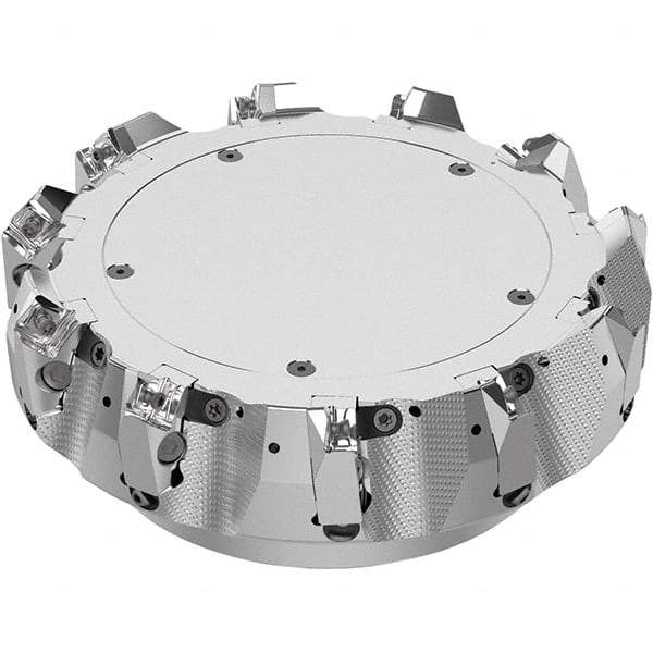 Seco - 8" Cut Diam, 2-1/2" Arbor Hole, 0.236" Max Depth of Cut, 48° Indexable Chamfer & Angle Face Mill - 11 Inserts, SN.. Insert, Right Hand Cut, 11 Flutes, Through Coolant, Series R220.54 - Industrial Tool & Supply