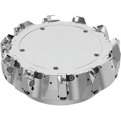 Seco - 8" Cut Diam, 2-1/2" Arbor Hole, 0.236" Max Depth of Cut, 48° Indexable Chamfer & Angle Face Mill - 11 Inserts, SN.. Insert, Right Hand Cut, 11 Flutes, Through Coolant, Series R220.54 - Industrial Tool & Supply