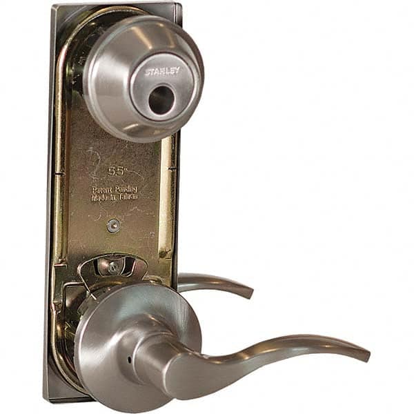 Stanley - Entry Lever Lockset for 1-3/8 to 1-3/4" Thick Doors - Industrial Tool & Supply