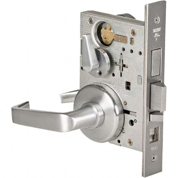 Best - Office Lever Lockset for 1-3/4" Thick Doors - Industrial Tool & Supply
