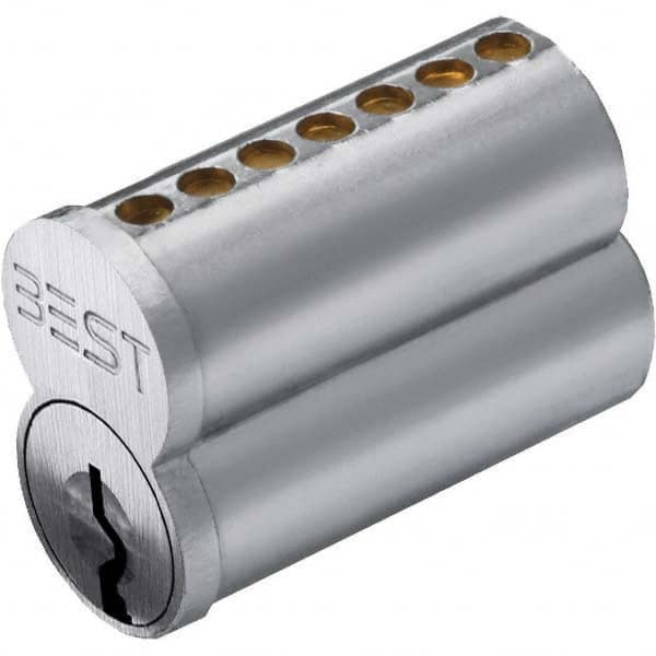 Stanley - Push-Button Lock with Interchangeable Core Lever Lockset for 1/4" Thick Doors - Industrial Tool & Supply