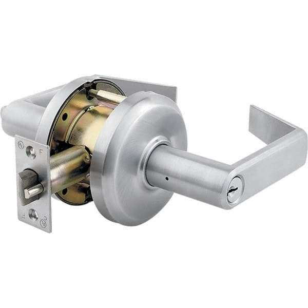 Stanley - Storeroom Lever Lockset for 1-3/8 to 2" Thick Doors - Industrial Tool & Supply