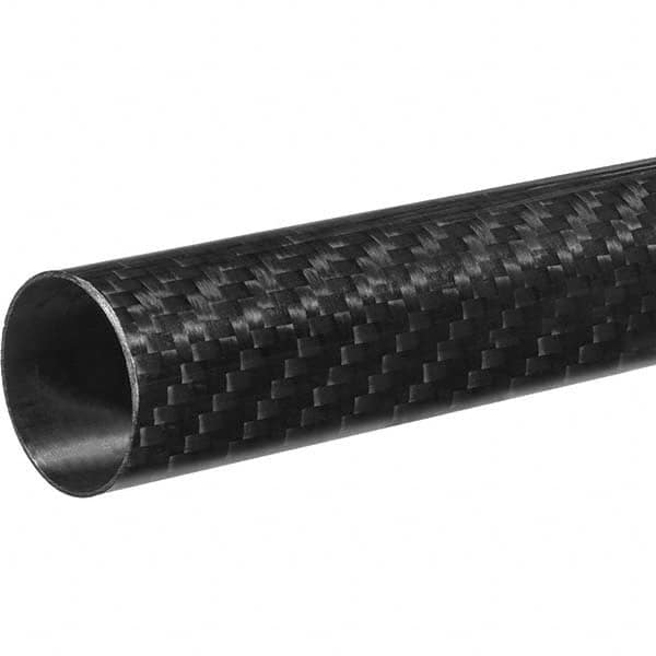 USA Sealing - 5/8" ID x 3/4" OD, 12" Long, Black Carbon Fiber (Twill Weave) Round Tube - Industrial Tool & Supply