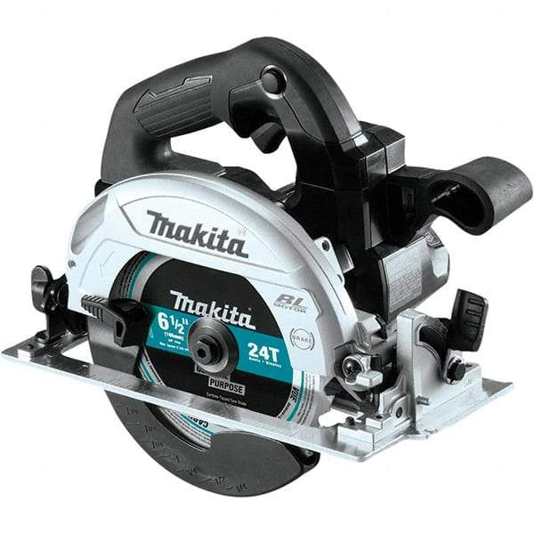 Makita - 18 Volt, 6-1/2" Blade, Cordless Circular Saw - 5,000 RPM, Lithium-Ion Batteries Not Included - Industrial Tool & Supply