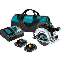 Makita - 18 Volt, 6-1/2" Blade, Cordless Circular Saw - 5,000 RPM, 2 Lithium-Ion Batteries Included - Industrial Tool & Supply
