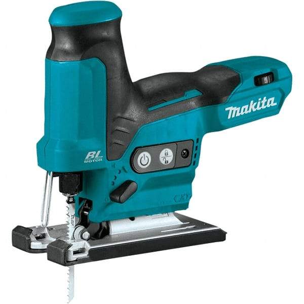 Makita - 12 Volt, 3,000 SPM, 7/8" Stroke Length, Lithium-Ion Cordless Jigsaw - 90° Cutting Angle, Series 12V MAX - Industrial Tool & Supply