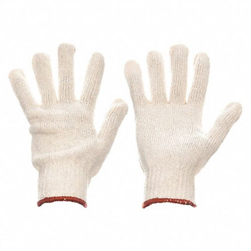 Size Medium-EcoKnit - white ambidextrous knit glove - knit wrist - 80% polyester / 20% cotton - Industrial Tool & Supply