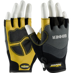 ‎120-4300/XXL Gloves /Liners - Gunner - Goatskin Reinforced Palm - Spandex Back - Half-Finger - Exact Industrial Supply