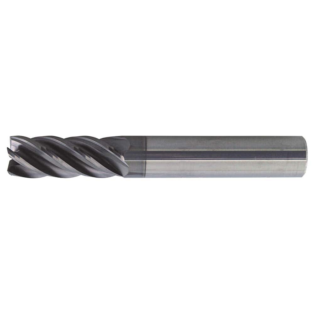 Square End Mill: 5/8'' Dia, 1-1/4'' LOC, 5/8'' Shank Dia, 3-1/2'' OAL, 5 Flutes, Solid Carbide Single End, PowerLayer Finish, Spiral Flute, 38 ° Helix, Centercutting, RH Cut, RH Flute, Series US556