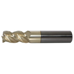 Corner Radius End Mill Head: 3/16″ Dia, 3/4″ LOC, 3 Flutes Solid Carbide, PowerLayer Coated, Series US362