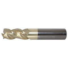 Square End Mill: 5/8'' Dia, 1-5/8'' LOC, 5/8'' Shank Dia, 4'' OAL, 3 Flutes, Solid Carbide Single End, ZrN Finish, Spiral Flute, Variable Helix, Centercutting, RH Cut, RH Flute, Series US556
