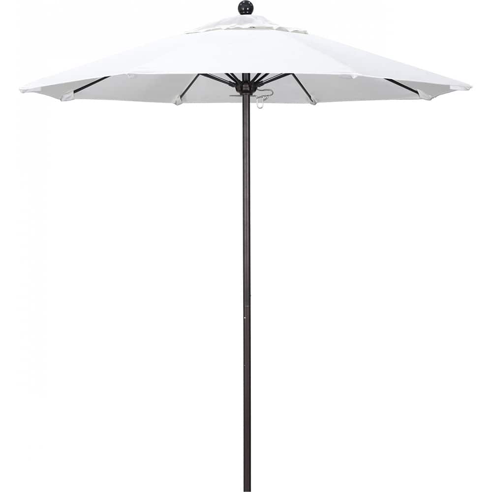 California Umbrella - Patio Umbrellas; Umbrella Diameter (Inch): 90 ; Height (Feet): 8.000 ; Fabric Color: White ; Base Included: No ; Frame Material: Aluminum ; Frame Color: Bronze - Exact Industrial Supply