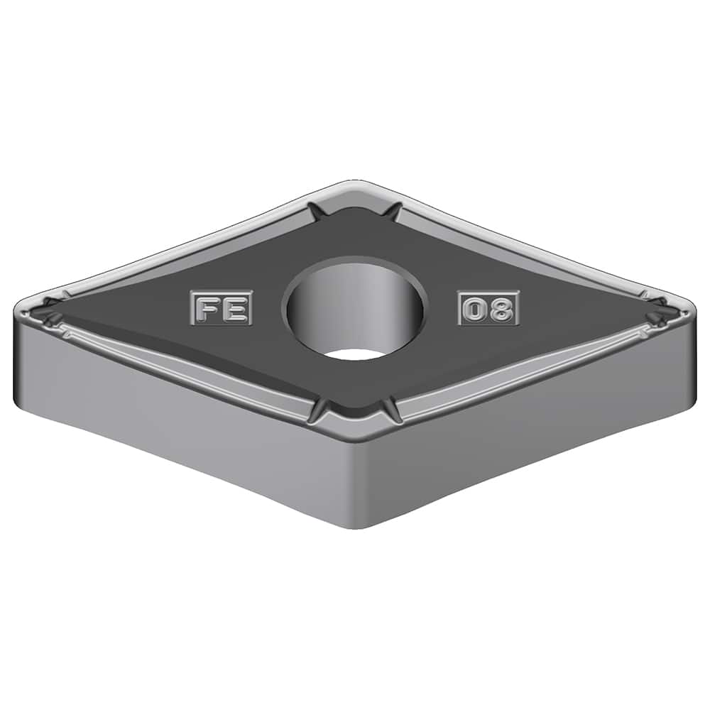 DNMG443EFE AC8025P Carbide Turning Insert Absotech Finish, 0.6102″ Long, 1/2″ Inscribed Circle, 0.0472″ Corner Radius, 1/4″ Thick, 55° Included Angle, Series AC8000P