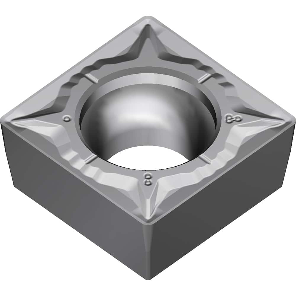 SCMT432EGU AC8015P Carbide Turning Insert Absotech Finish, 1/2″ Long, 1/2″ Inscribed Circle, 0.0315″ Corner Radius, 0.1874″ Thick, 90° Included Angle, Series AC8000P
