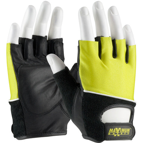 122-AV70/L Lifting Gloves - Lifting Gloves w/Reinforced Padded Leather Palm - Cotton Terry Back - Exact Industrial Supply