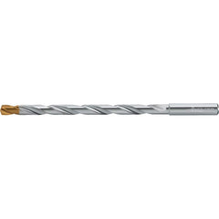 Extra Length Drill Bit: 0.625″ Dia, 140 °, Solid Carbide TiSiAlCrN Finish, 8.189″ Flute Length, 10.236″ OAL, Straight-Cylindrical Shank, Series DC160-12-A1