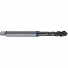 Spiral Flute Tap: M10 x 1.50, Metric, 3 Flute, Semi-Bottoming, 6H + 0.1 Class of Fit, HSS-E, TiAlN Finish Right Hand Flute, Right Hand Thread, D13 & D14, Series 4627