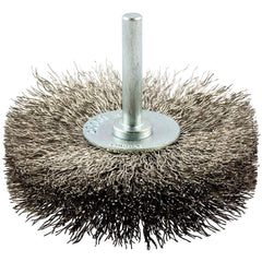 Norton - 3" OD, Crimped Stainless Steel Wheel Brush - Industrial Tool & Supply