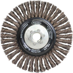 Norton - 4-1/2" OD, 5/8-11 Arbor Hole, Stringer Bead Carbon Wheel Brush - Industrial Tool & Supply