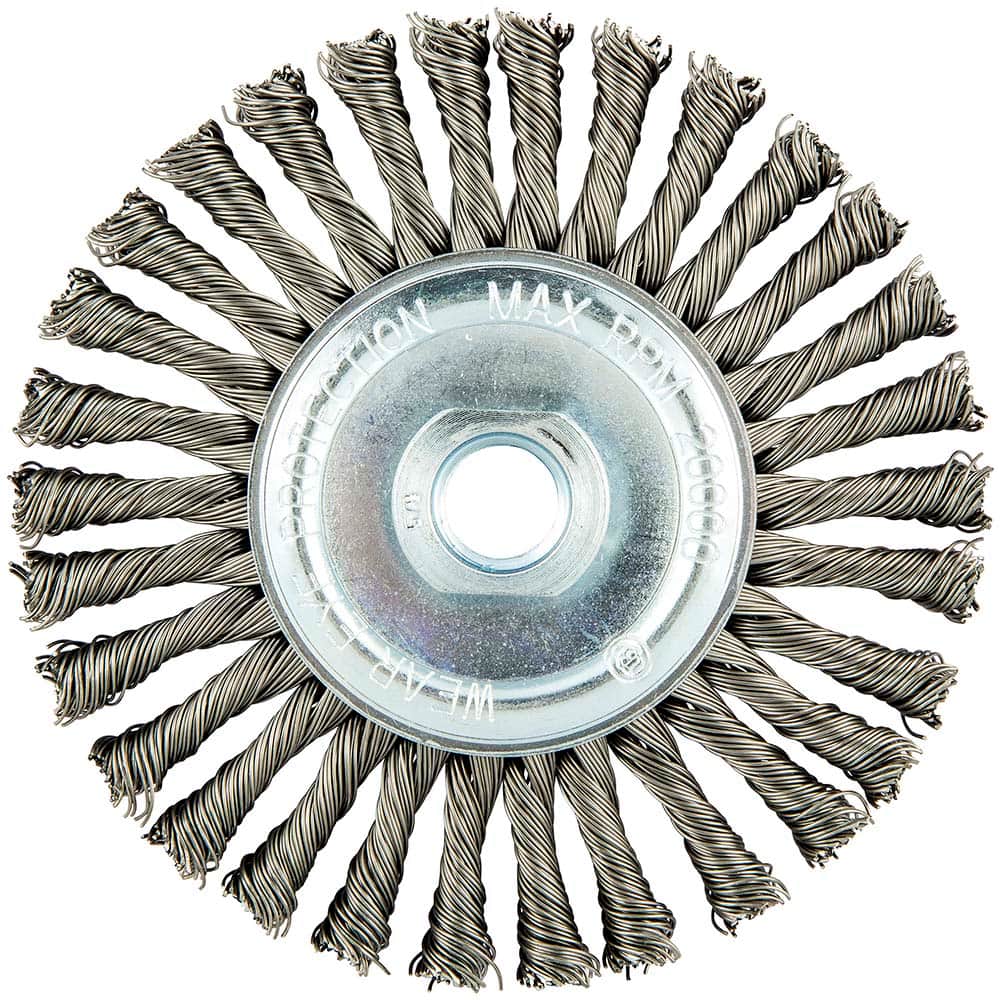 Norton - 4-1/2" OD, 5/8-11 Arbor Hole, Stringer Bead Carbon Wheel Brush - Industrial Tool & Supply
