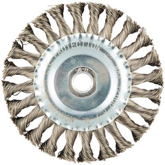 Norton - 5" OD, 5/8-11 Arbor Hole, Stringer Bead Stainless Steel Wheel Brush - Industrial Tool & Supply