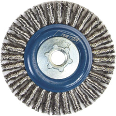 Norton - 4" OD, 5/8-11 Arbor Hole, Stringer Bead Twist Knot Stainless Steel Wheel Brush - Industrial Tool & Supply