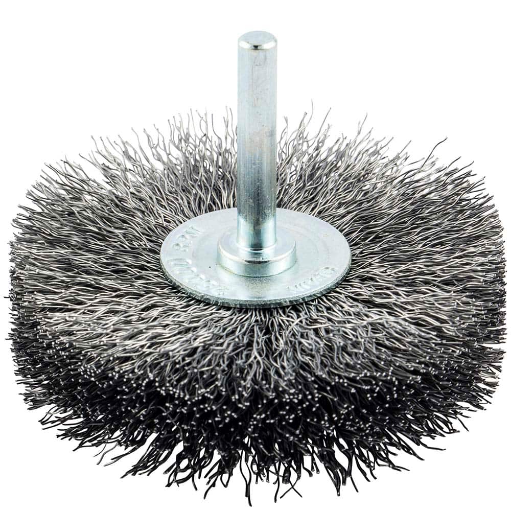 Norton - 3" OD, Crimped Carbon Wheel Brush - Industrial Tool & Supply