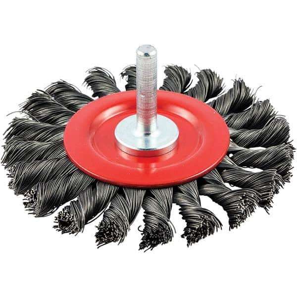 Norton - 3" OD, Knotted Carbon Wheel Brush - Industrial Tool & Supply