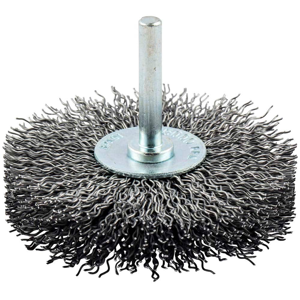 Norton - 3" OD, Crimped Carbon Wheel Brush - Industrial Tool & Supply
