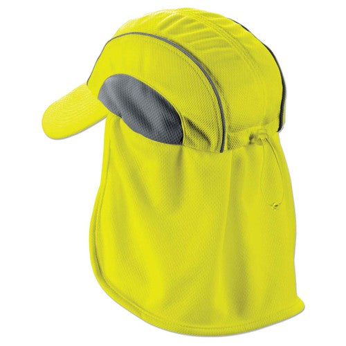 6650 Lime High Perf Hat W/ Neck Shade - Industrial Tool & Supply