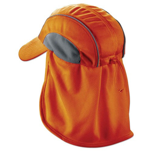 6650 Orange Hat W/ Neck Shade High Perf - Industrial Tool & Supply