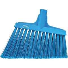 Vikan - 11-1/2" Wide, Blue Polyester Bristles, Angled Broom - Flagged, Water Resistant - Industrial Tool & Supply