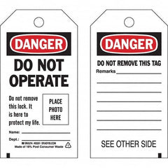 Brady - Safety & Facility Tags Message Type: Lockout Tag Header: DANGER - Industrial Tool & Supply