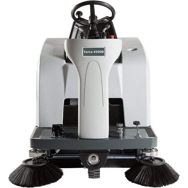 Advance - 46" Cleaning Width, Battery Powered Walk Behind & Sweeper - 0.8 hp, 420 RPM, Series Terra 4300B - Industrial Tool & Supply