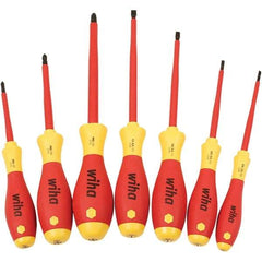 Wiha - Screwdriver Sets Screwdriver Types Included: Insulated Slotted; Phillips; Square Number of Pieces: 7 - Industrial Tool & Supply