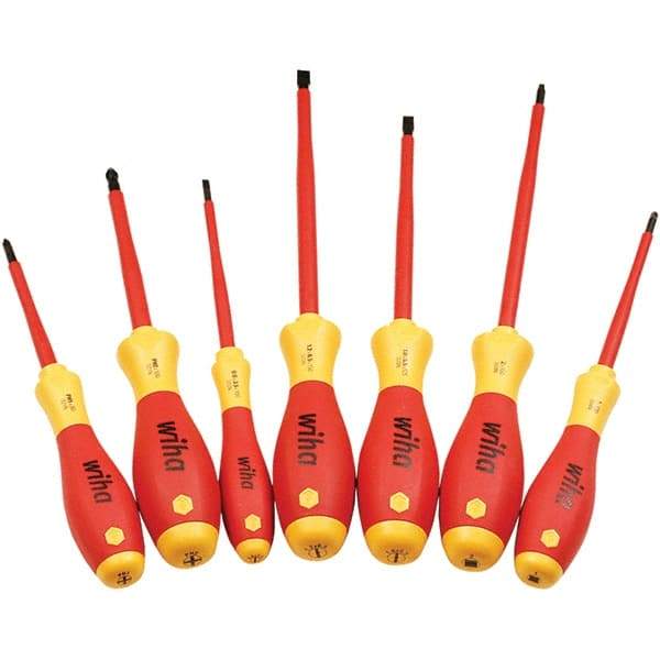 Wiha - Screwdriver Sets Screwdriver Types Included: Insulated Slotted; Phillips Number of Pieces: 7 - Industrial Tool & Supply