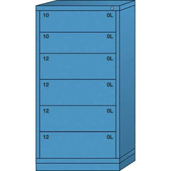 Lyon - 6 Drawer, Standard Eye-Level - Single Drawer Access Cabinet - Steel, 30" Wide x 28-1/4" Deep x 59-1/4" High, Wedgewood Blue - Industrial Tool & Supply