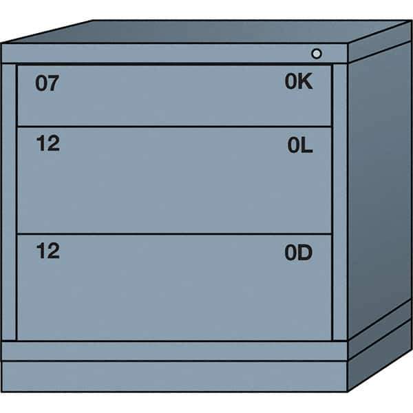 Lyon - 3 Drawer, Standard Table Height - Multiple Drawer Access Cabinet - Steel, 30" Wide x 28-1/4" Deep x 30-1/8" High, Dove Gray - Industrial Tool & Supply