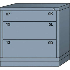 Lyon - 3 Drawer, Standard Table Height - Single Drawer Access Cabinet - Steel, 30" Wide x 28-1/4" Deep x 30-1/8" High, Dove Gray - Industrial Tool & Supply