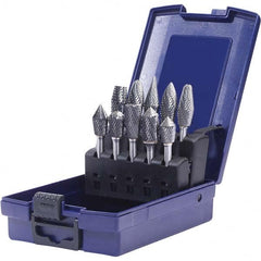 SGS Pro - Burr Sets Head Shape: Combi/Ball; Cylinder w/Endcut; Ball Nose Tree; Pointed Tree; Combi/Double Inverted Cone; Combi/Inverted Cone/Cylinder; Combi/90 Cone Tooth Style: Double Cut - Industrial Tool & Supply