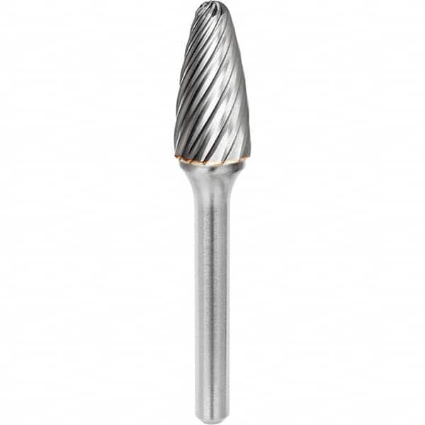SGS Pro - 3/8" Cut Diam, 1/4" Shank Diam, Tungsten Carbide Inox Cut Ball Nose Tree Burr - Industrial Tool & Supply
