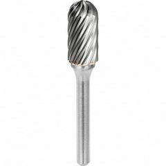 SGS Pro - 1/4" Cut Diam, 1/4" Shank Diam, Tungsten Carbide Inox Cut Ball Nose Cylinder Burr - Industrial Tool & Supply