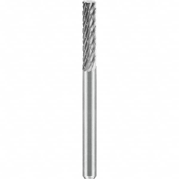 SGS Pro - 1/8" Cut Diam, 1/8" Shank Diam, Tungsten Carbide Double Cut Cylinder Burr - Industrial Tool & Supply