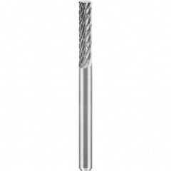 SGS Pro - 1/8" Cut Diam, 1/8" Shank Diam, Tungsten Carbide Double Cut Cylinder Burr - Industrial Tool & Supply