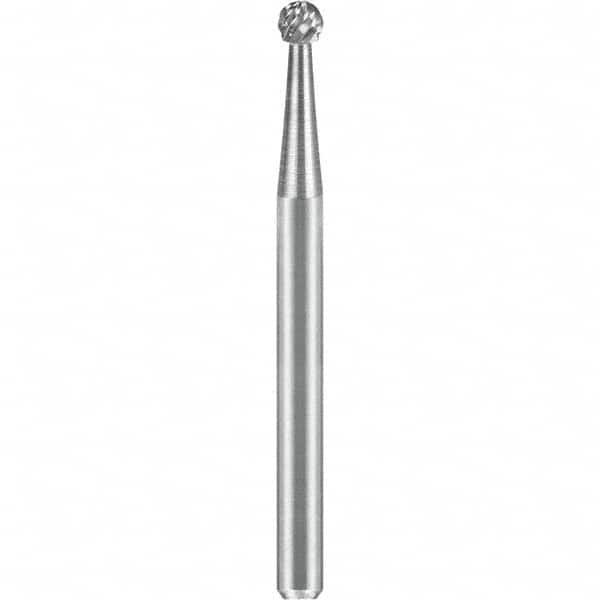 SGS Pro - 1/8" Cut Diam, 1/8" Shank Diam, Tungsten Carbide Double Cut Ball Burr - Industrial Tool & Supply