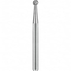 SGS Pro - 1/8" Cut Diam, 1/8" Shank Diam, Tungsten Carbide Double Cut Ball Burr - Industrial Tool & Supply